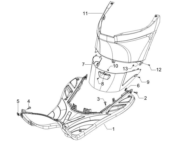 Central cover - Footrests