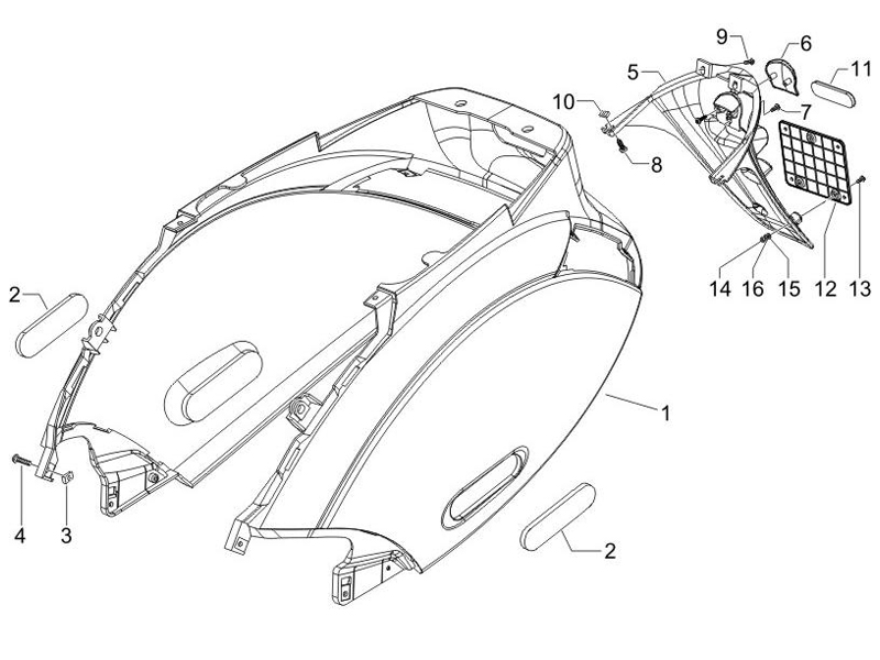 Rear cover - Splash guard