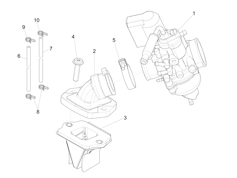 Carburettor, assembly - Union pipe