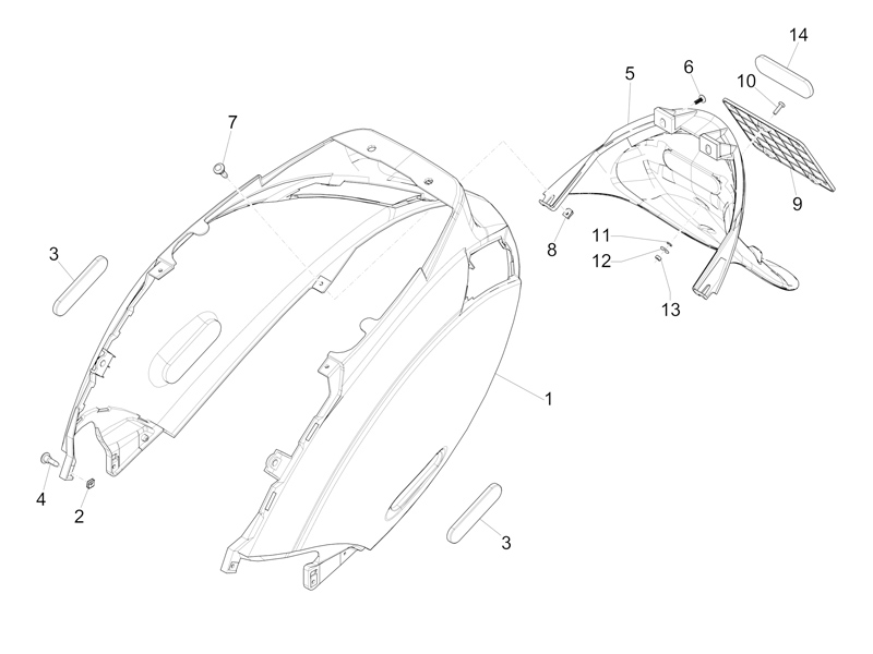Rear cover - Splash guard