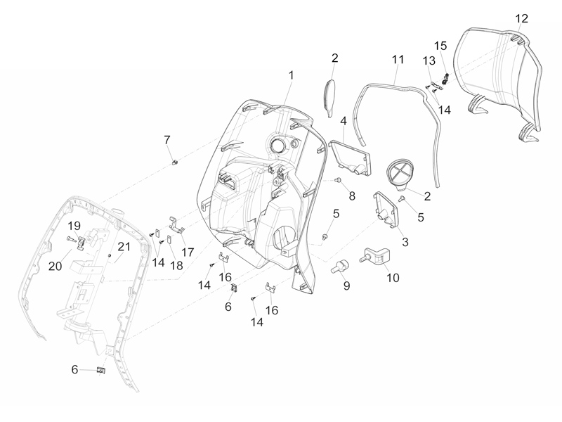 Front glove-box - Knee-guard panel