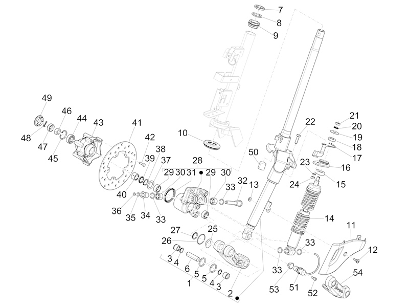 Fork/steering tube - Steering bearing unit