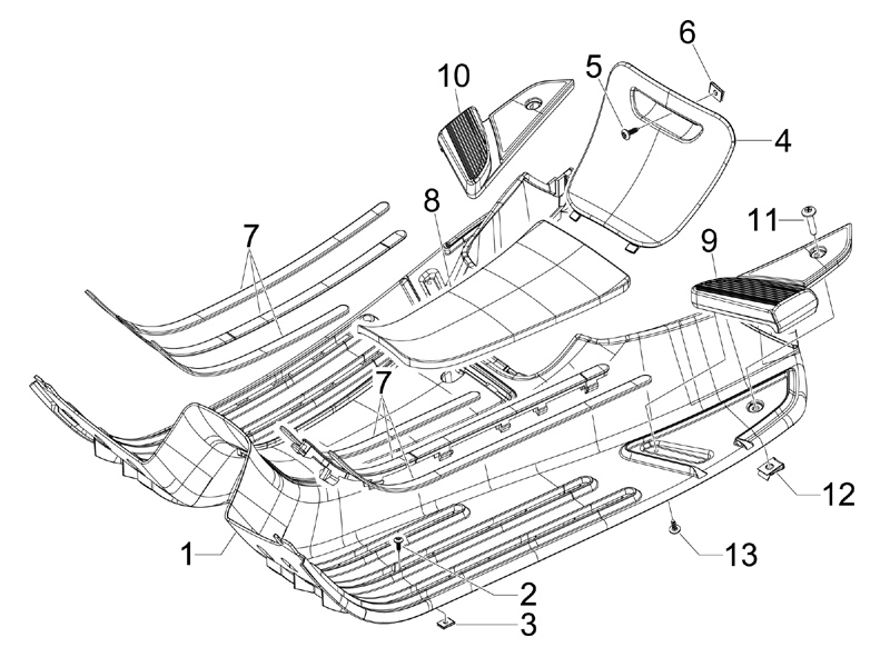 Central cover - Footrests