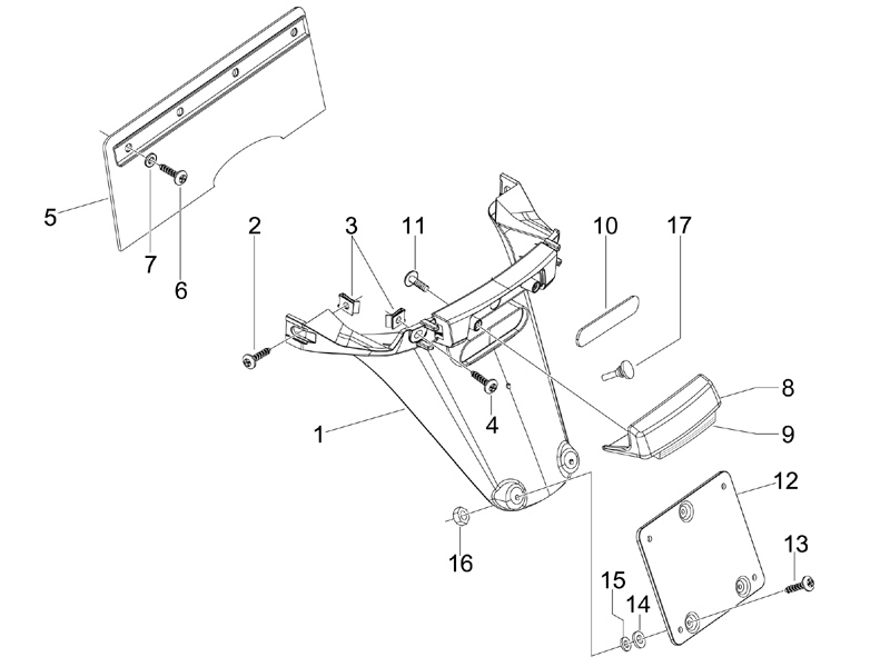 Rear cover - Splash guard