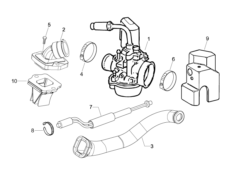 Carburettor assembly  Union pipe