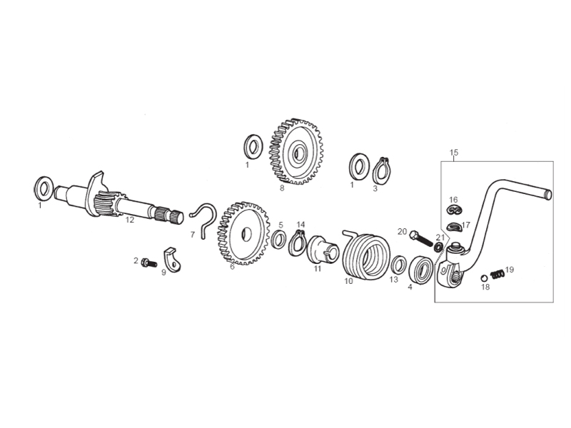 kick-start shaft