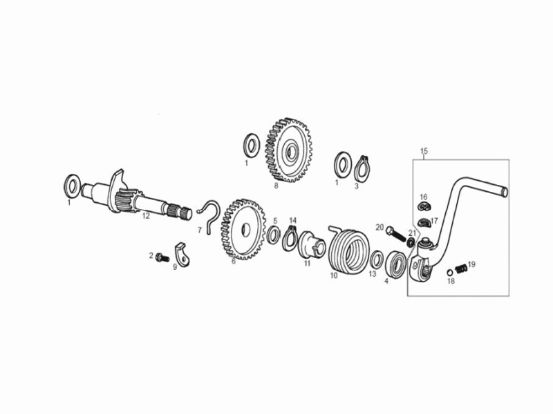 kick-start shaft