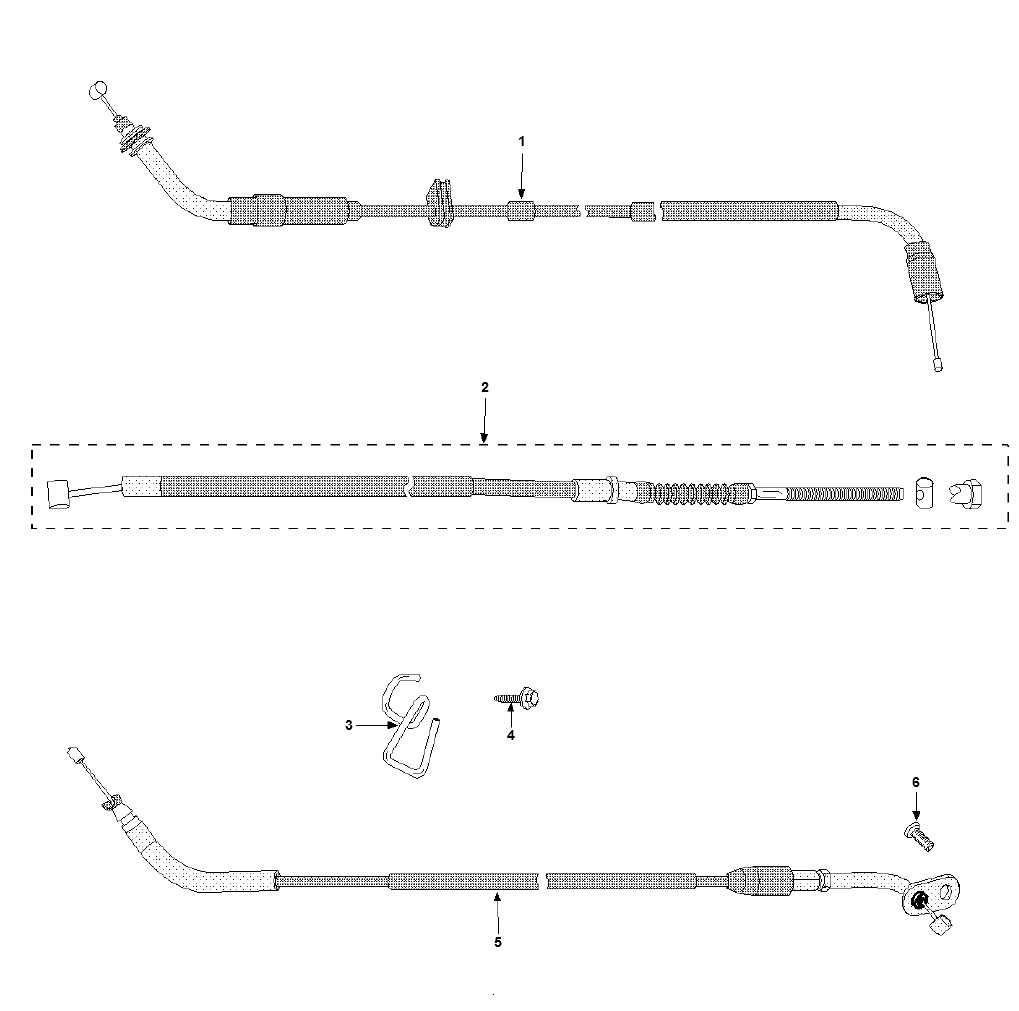Gaskabel - Achterremkabel - Buddykabel