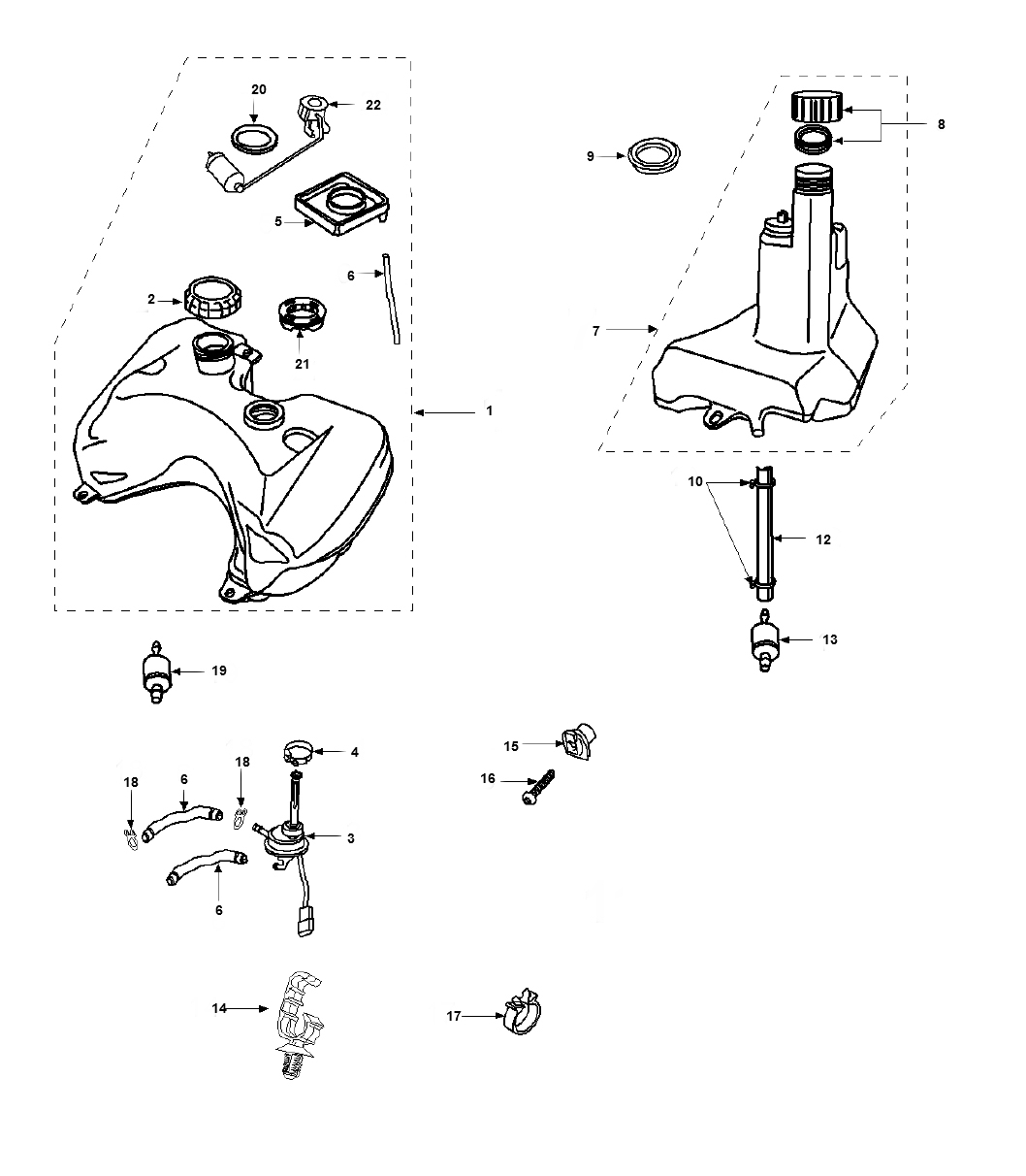 Benzinetank - Olietank