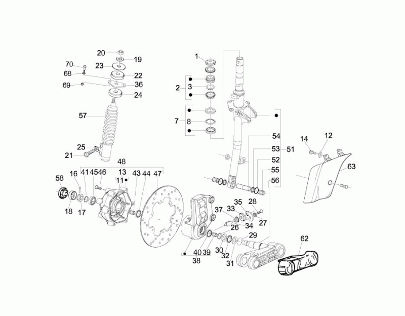 42.FORK - STEERING HEAD - DISK BRAKE