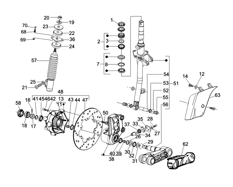 39.FRONT WHEEL FORKS SUSPENSION STRUTS