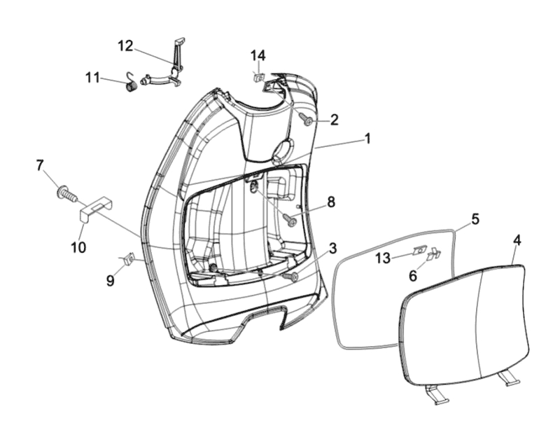 25.GLOVE BOX BACK PLATE