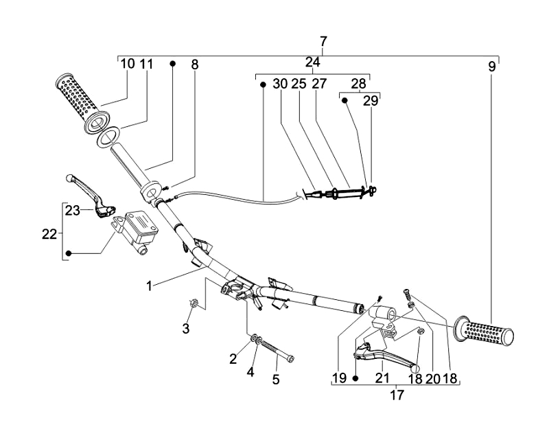38.HANDLEBAR ATTACHING PARTS