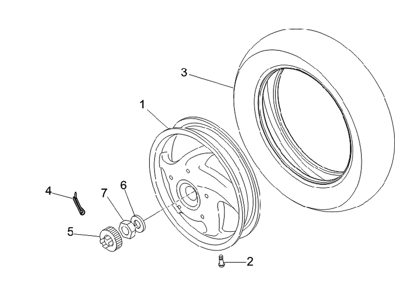 43.REAR WHEEL ASSEMBLY