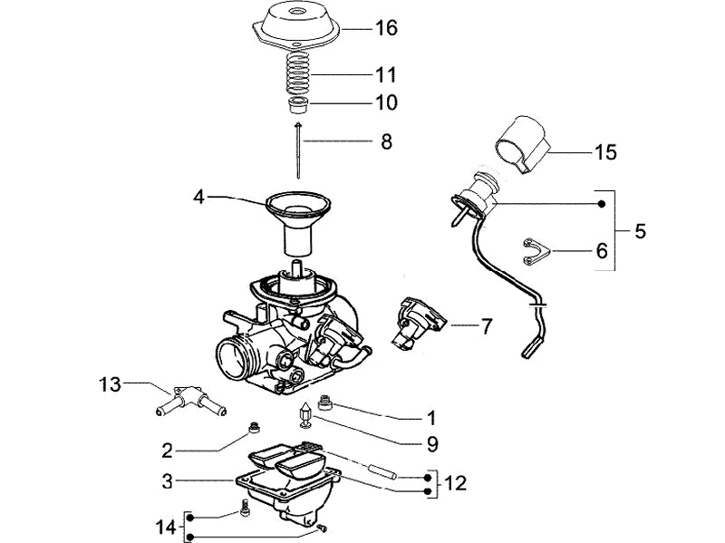 16.CARBURETOR COMPONENTS