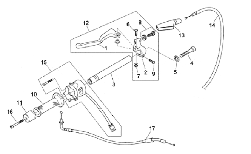 17.HANDLEBAR ATTACHING PARTS LEFT