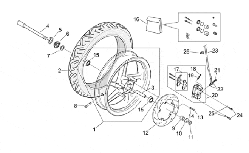 25.FRONT WHEEL ASSEMBLY