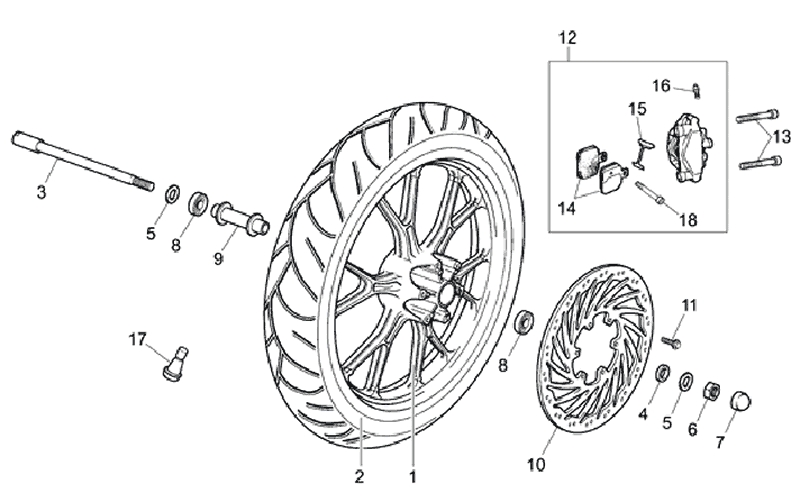 11.FRONT WHEEL ASSEMBLY