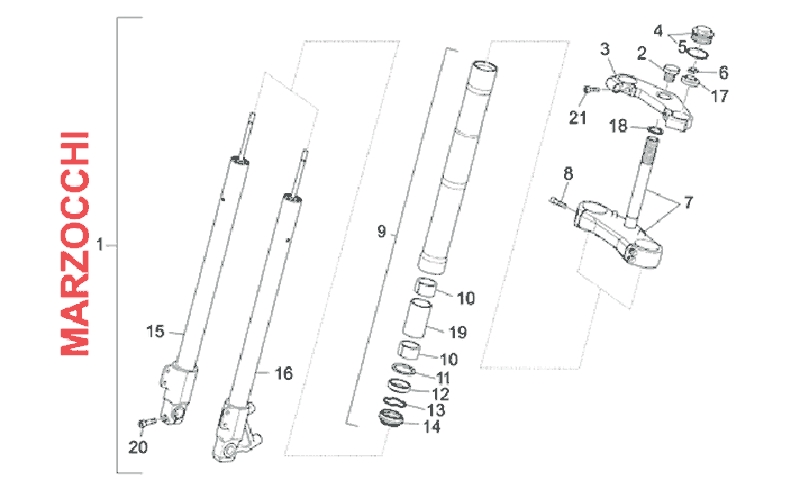 2.FRONT WHEEL FORKS MARZOCCI