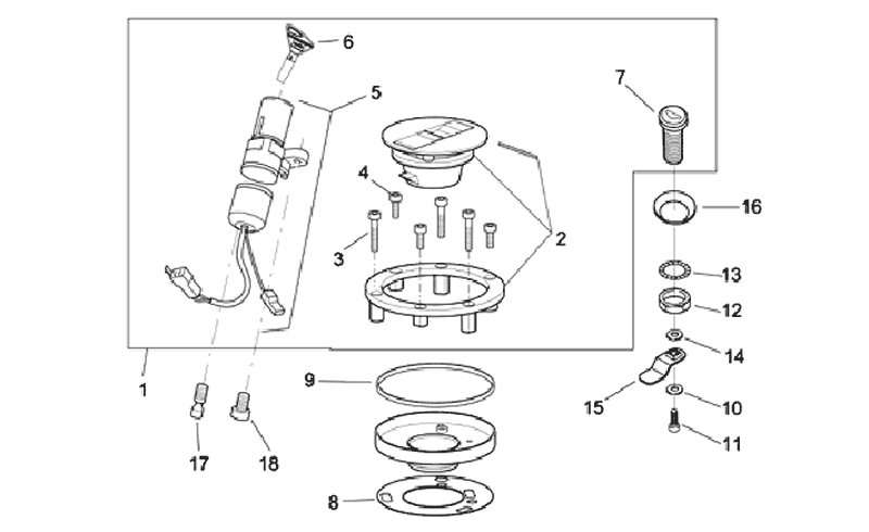 17.LOCK KIT FUEL TANK CAP