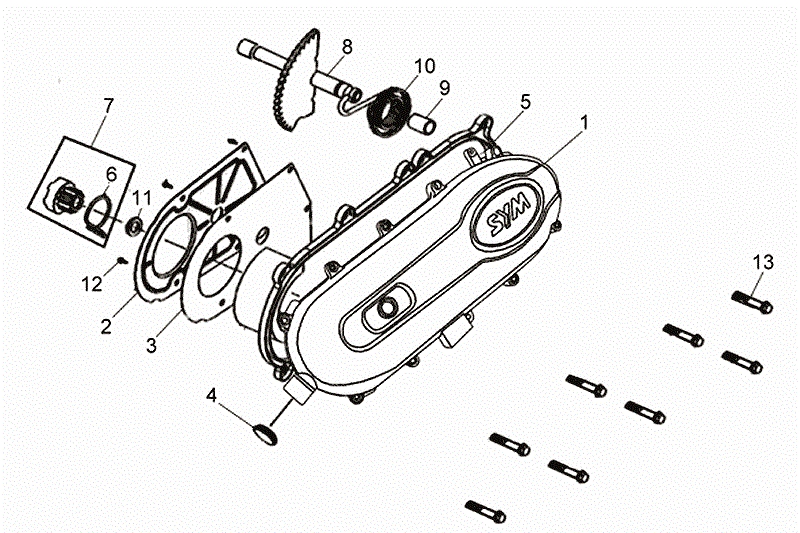 8.L.CRANK CASE COVER