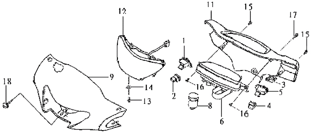 12.SPEEDOMETER - HEAD LIGHT - HANDLE COVER