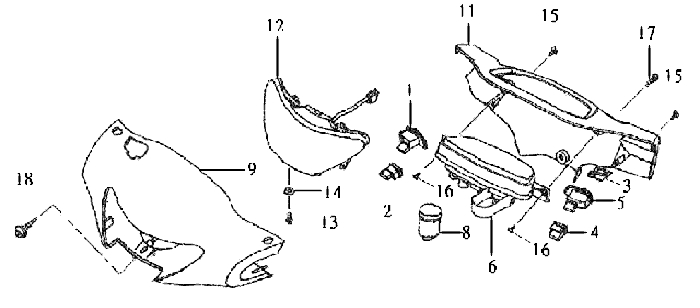 12.SPEEDOMETER - HEAD LIGHT - HANDLE COVER