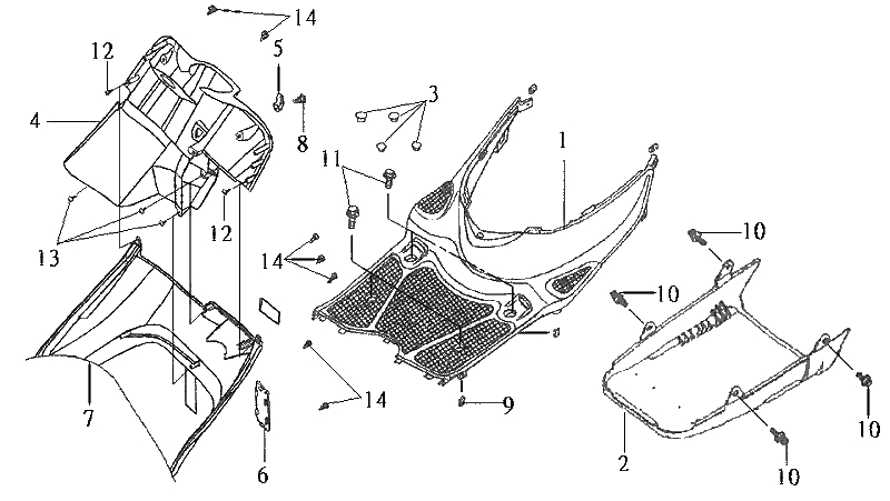 14.CENTER COVER - STEP FLOOR