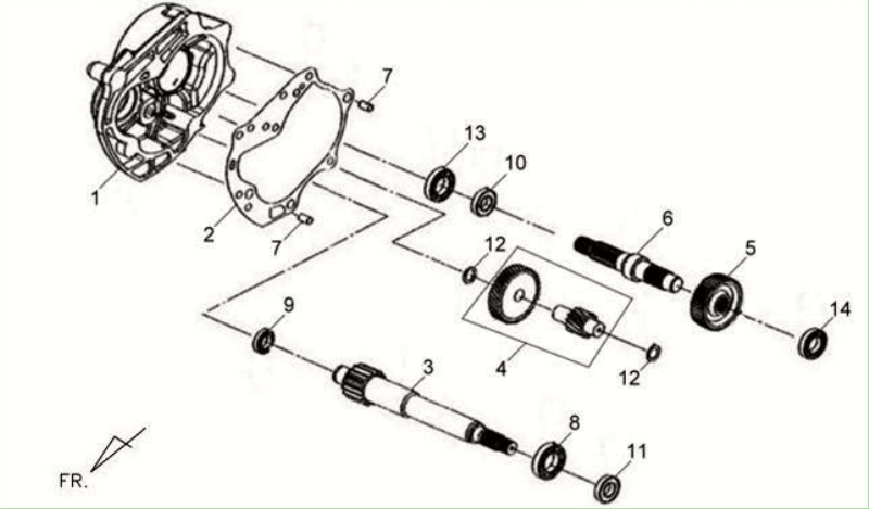 11.MISSION CASE-DRIVE SHAFT