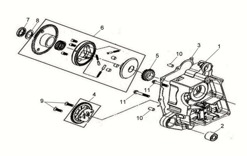 4.R CARNK CASE-OIL PUMP ASSY