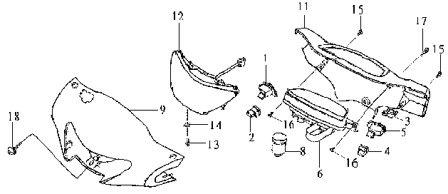 12.SPEEDOMETER - HEAD LIGHT - HANDLE COVER