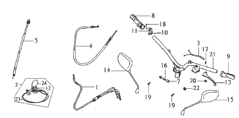 15.STEERING HANDLE - HANDLE LEVER - CABLE