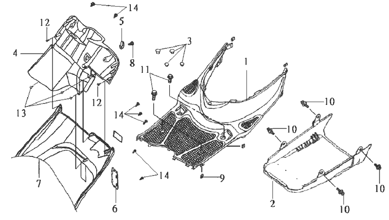 14.CENTER COVER - STEP FLOOR