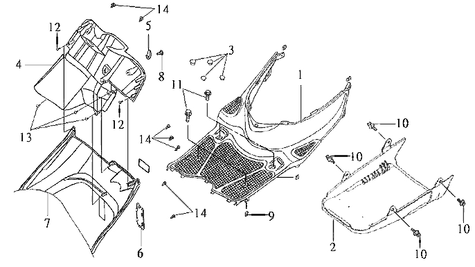 14.CENTER COVER - STEP FLOOR