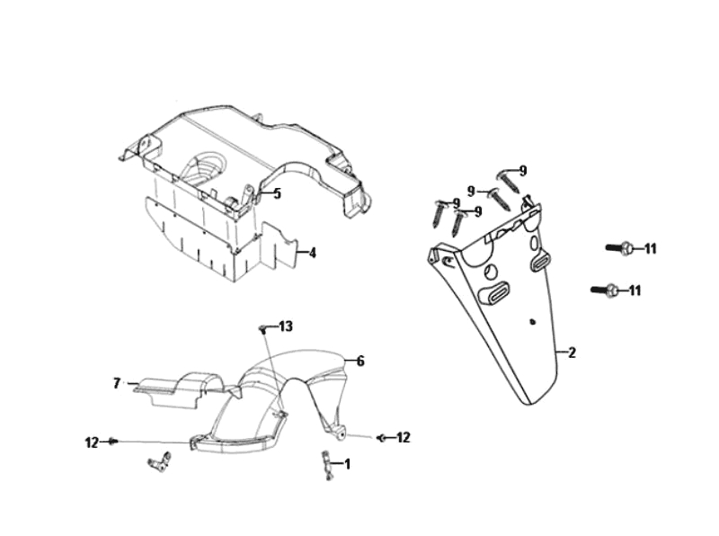 33.REAR FENDER REAR INNER FENDER