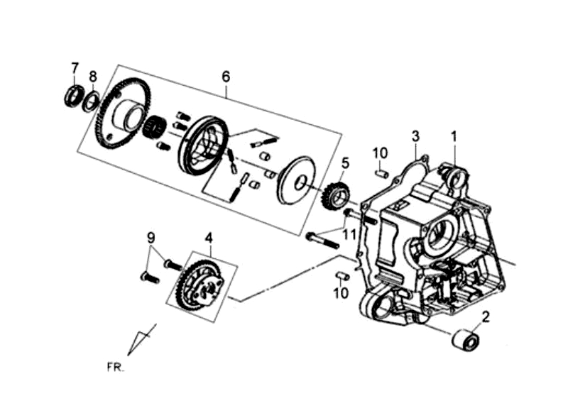 4.R. CRANK CASE-OIL PUMP ASSY