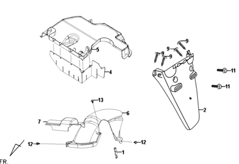 33.REAR FENDER REAR LNNER FENDER