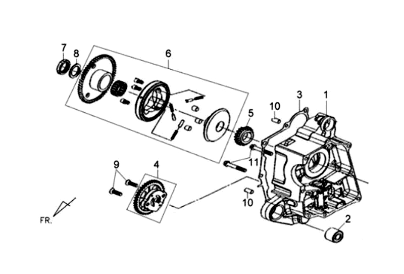 4.R. CRANK CASE-OIL PUMP ASSY