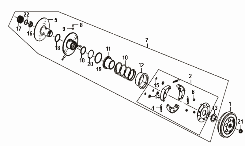 10.DRIVEN PULLEY ASSY