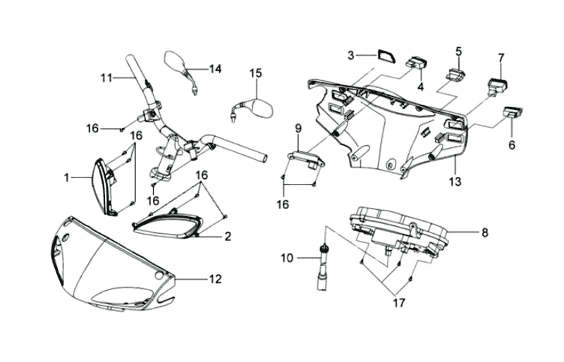 14.STEERING HANDLE , HANDLE COVER