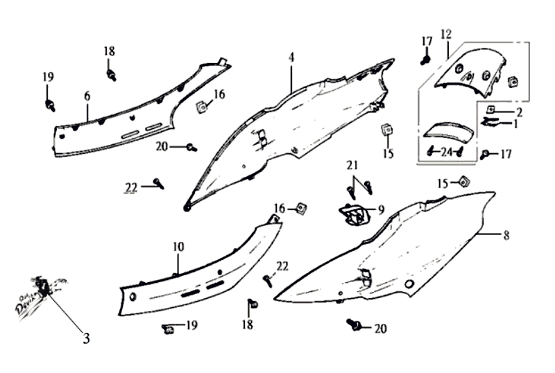 24.BODY COVER . SIDE COVER 24.BODY COVER . SIDE COVER