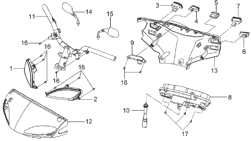 14.STEERING HANDLE - HANDLE COVER