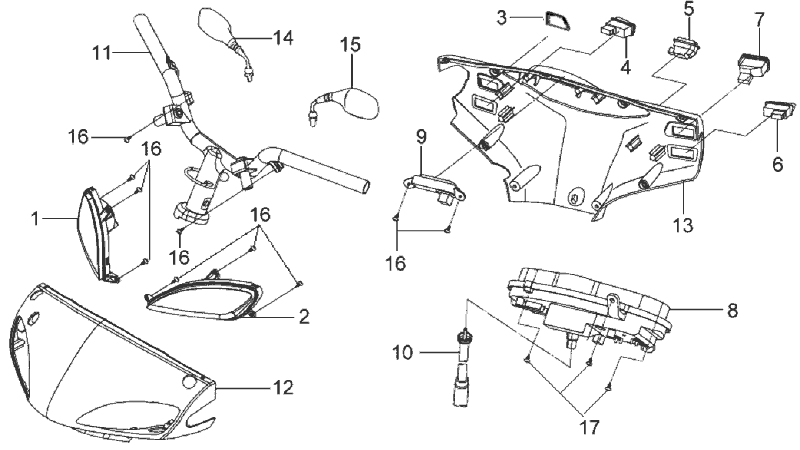 14.STEERING HANDLE - HANDLE COVER