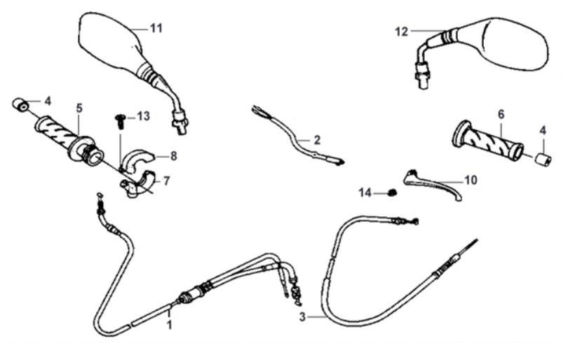 14.HANDLE LEVER. SWITCH . CABLE