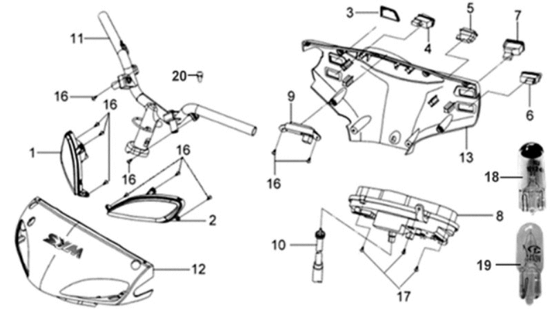 15.STEERING HANDLE . HANDLE COVER