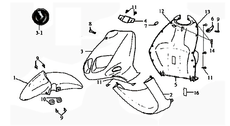 15.FRONT COVER, FRONT FENDER