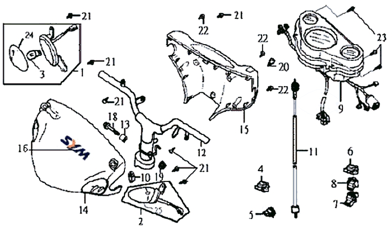 14.STEERING HANDLE , HANDLE COVER