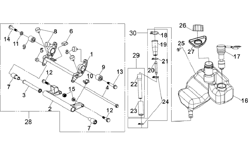 19.OIL TANK - ENG. HANGER LINK ASSY.