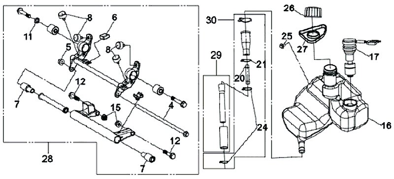 19.OIL TANK - ENG. HANGER LINK ASSY