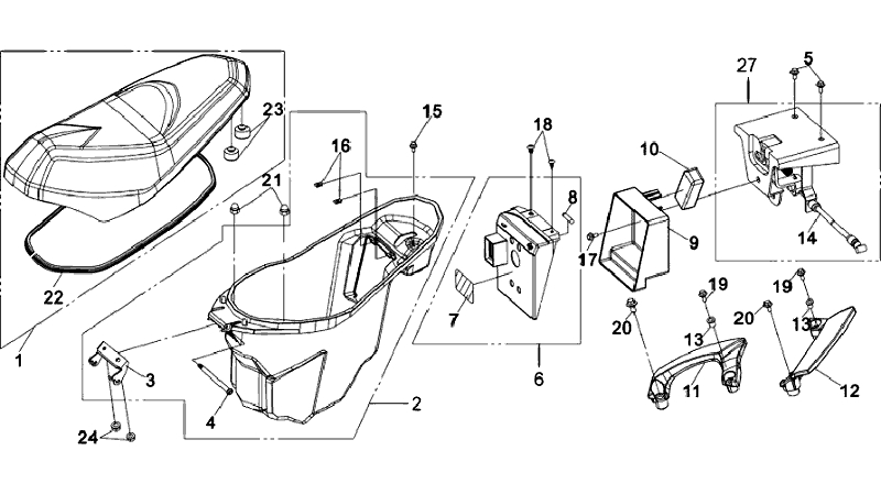 22.DOUBLE SEAT, LUGGAGE BOX ASSY
